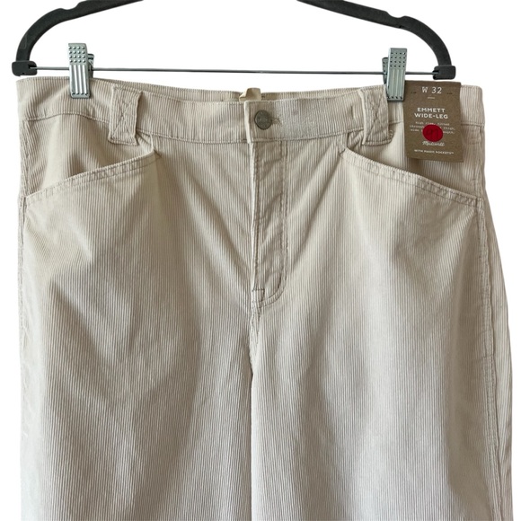Madewell Emmett 2.0 Corduroy Wide Leg Pants High Rise Cream 32 NWT - Picture 8 of 16